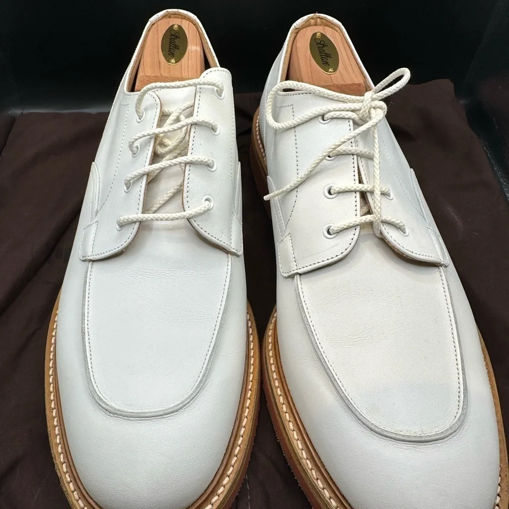 Church's Custom Grade White Leather Men's Oxfords